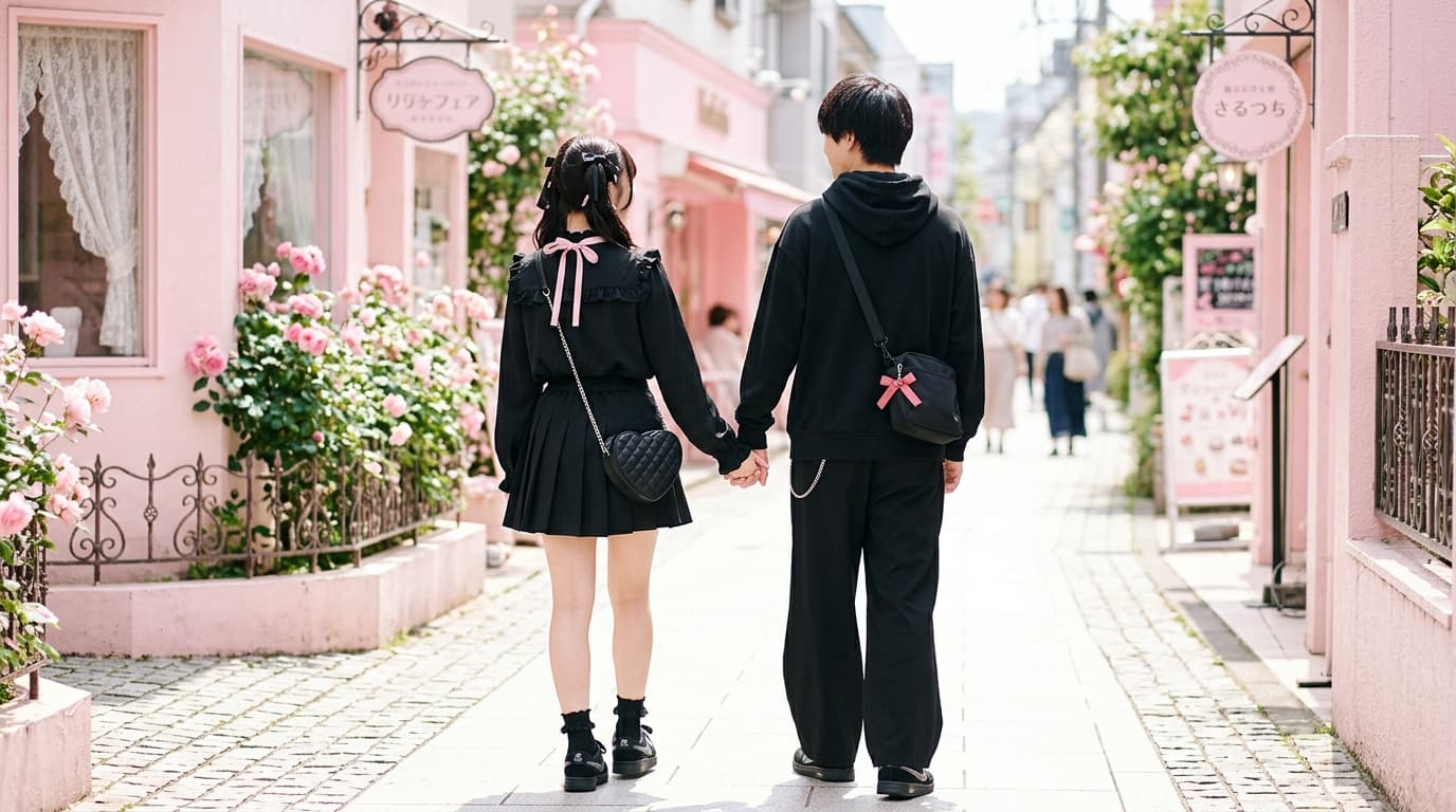地雷系・量産型カップルのペアルック|彼氏も着られる男女兼用服とさりげない揃え方