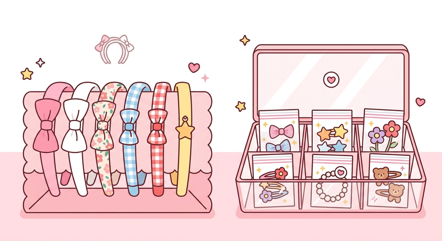 ヘアアクセサリーの収納イメージ