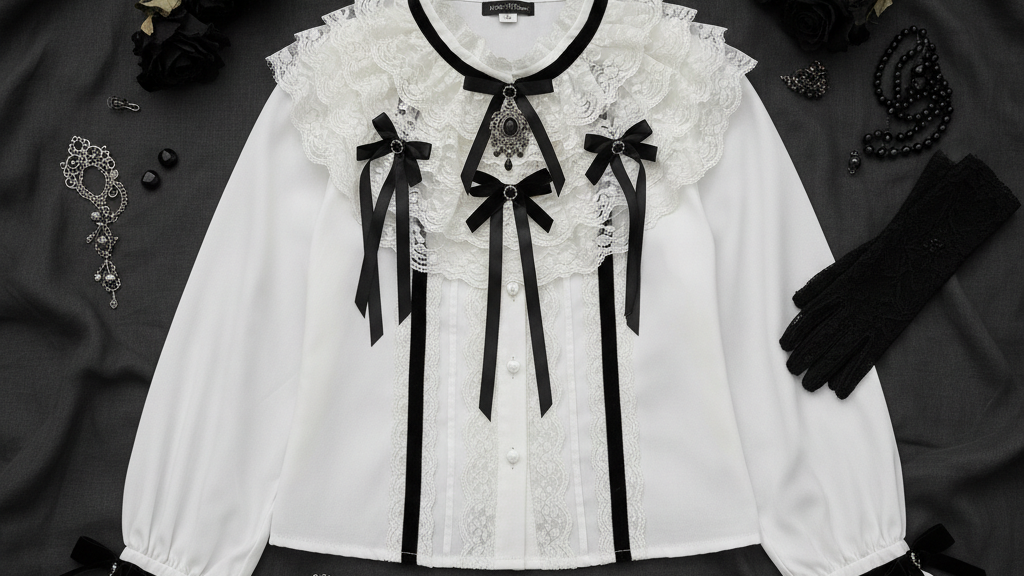 Bodyline ジャボつきレースブラウス