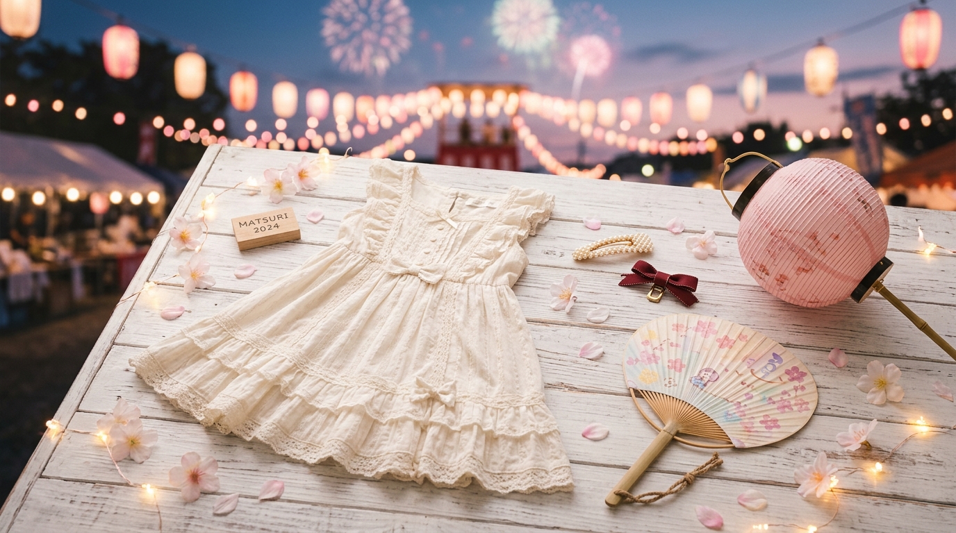 夏祭り・花火大会の私服コーデ|浴衣じゃない日もひらひら可愛く【量産型・地雷系】